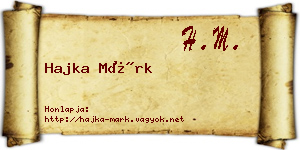 Hajka Márk névjegykártya